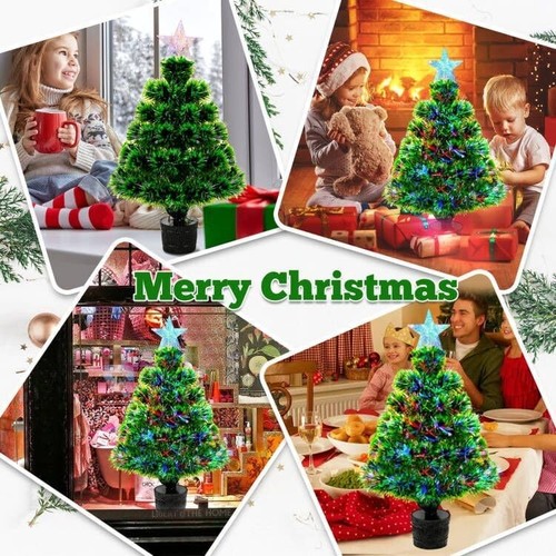 Small Christmas Tree Fibre Optic, 53cm Mini Artificial Xmas Tree, Battery (2) - Picture 7 of 8