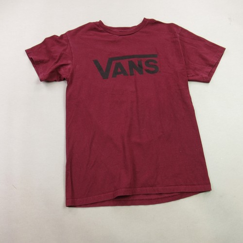Vans Shirt Boys Short Sleeve Casual Crew Neck Red Outdoor Lightweight - Picture 2 of 8