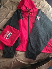 Vintage Red Marlboro Adventure Team Zip Up Rain Jacket W Carry Bag XL 90s
