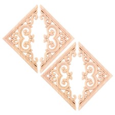 4pcs Wood Appliques Carved Onlay Furniture Unpainted Corner Onlay Decals
