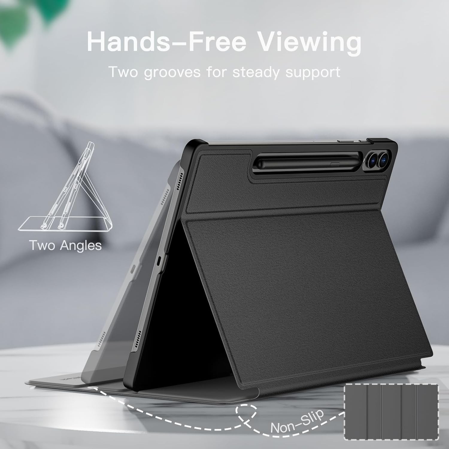 JETech Case for Samsung Galaxy Tab S10 Plus/Tab S9 Plus 12.4-Inch with Black 