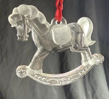 Tiffany Large Crystal Rocking Horse Christmas Ornament