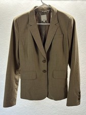 Halogen Women's Size 6 Blazer Tan Two Button Front Classic EUC