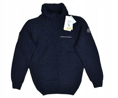 DEVOLD Nansen Marineblau Wolle Herren Golf Pullover S