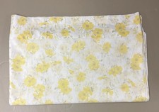 Vtg 94 X 80 Full Flat Sheet Yellow Floral Daisy Vintage