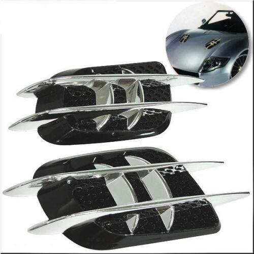 CUBIERTA DE VENTILACIÓN CROMADA NEGRA X 2 PIEZAS (NG) PARA DECORACIÓN DE CAPÓ DE COCHE GUARDABARROS DE FLUJO DE AIRE - Imagen 2 de 6
