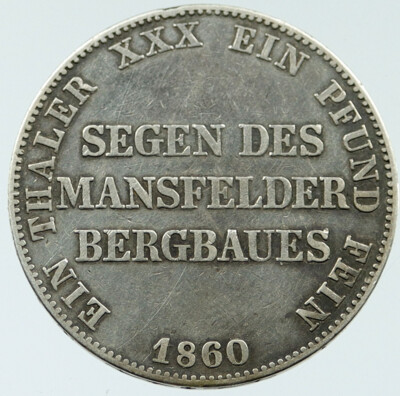 1860 Germany PRUSSIA King Wilhelm IV Antique 0.53oz Silver THALER