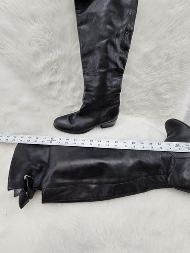 POUR LA VICTOIRE BOOTS WOMENS SIZE 7 BLACK LEATHER KNEE HIGH ZIPPER STRAP BUCKLE - Bild 11 von 15