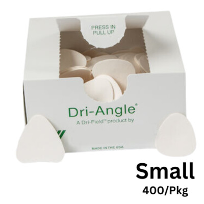 400/Pk Dri-Angle Dental Absorbent Cheek Saliva Control Cellulose Triangle, SMALL