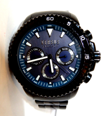 VERSUS VERSACE Men's S30090017 ABERDEEN 45mm QUARTZ WATCH Black