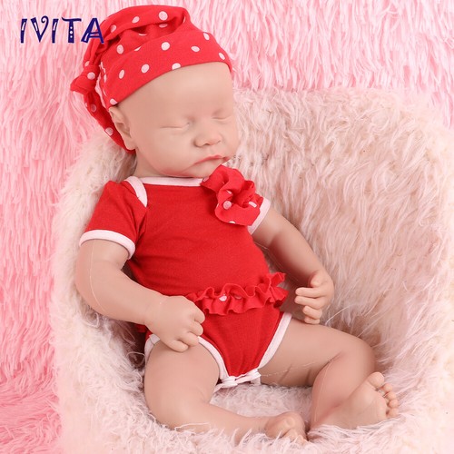 17''Lifelike Eyes Closed Pretty Baby Girl Silicone Reborn Infant Doll Xmas Gifts - Picture 11 of 12