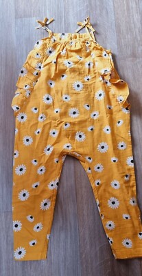 Mini Mango - Girls Frill Daisy Frill Jumpsuit /Playsuit - Size 4 in Yellow