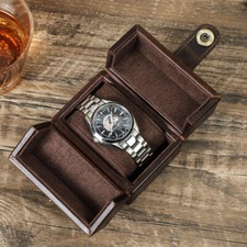 Luxury Genuine Leather Watch Storage Box Jewelry Wrist Watch Travel Display Case