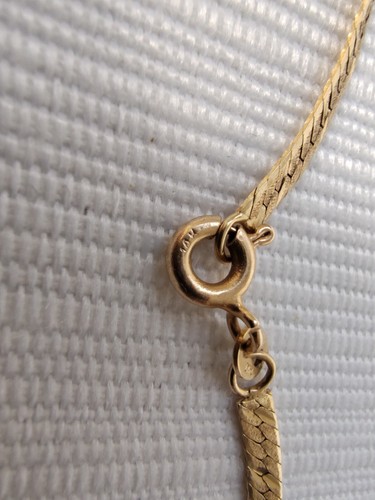Vintage 14K massives Gelbgold Kette Fischgrät Armband 7 Zoll 2,54 Gramm ST21 - Bild 5 von 9