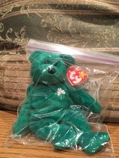 TY ERIN Bear Irish Ireland Clover St. Patrick  s BEANIE BABY 1997 Great Condition