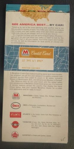 1965 Indiana road map Marathon oil gas oil can - Picture 2 of 4
