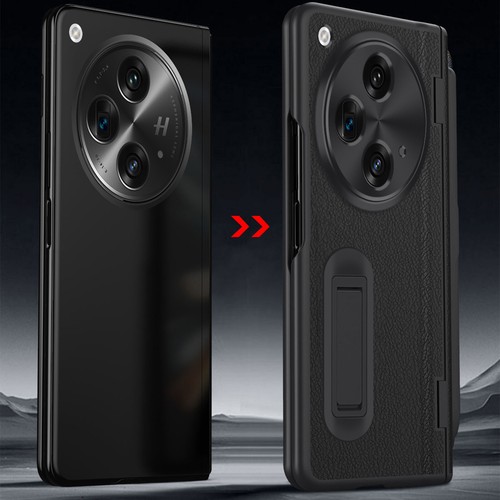 For OnePlus Open Leather Stand Case w/ Hinge Protection+Screen Protector+Stylus - Picture 4 of 14