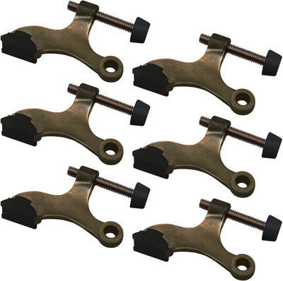 Nuk3Y Hinge Pin Heavy Duty Adjustable Door Stop (6 Pack, Antique Brass)