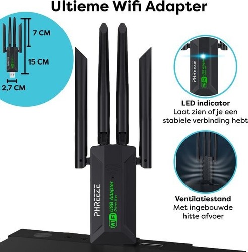 1200Mbps Dual Band 2.4 / 5G USB WiFi Adapter Sieć bezprzewodowa Wifi Klucz sprzętowy Anteny - Zdjęcie 3 z 10