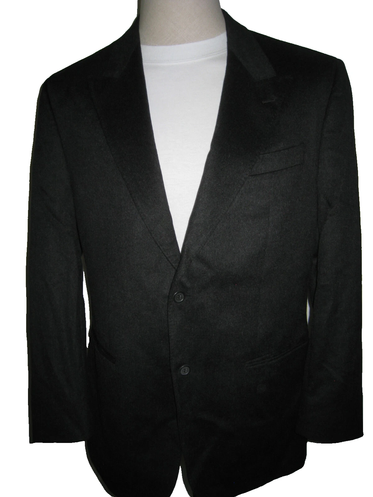 RADLEY 100% CASHMERE TWO BUTTON MEN'S BLACK BLAZER SPORT COAT 44TALL HOT