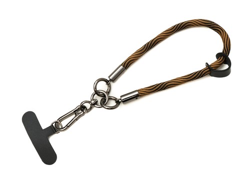 Wrist Loop Bracelet for Smartphone Cover From Nylon IN Black Yellow - Zdjęcie 2 z 4