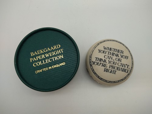 Baekgaard Paperweight Motivational Original Box England