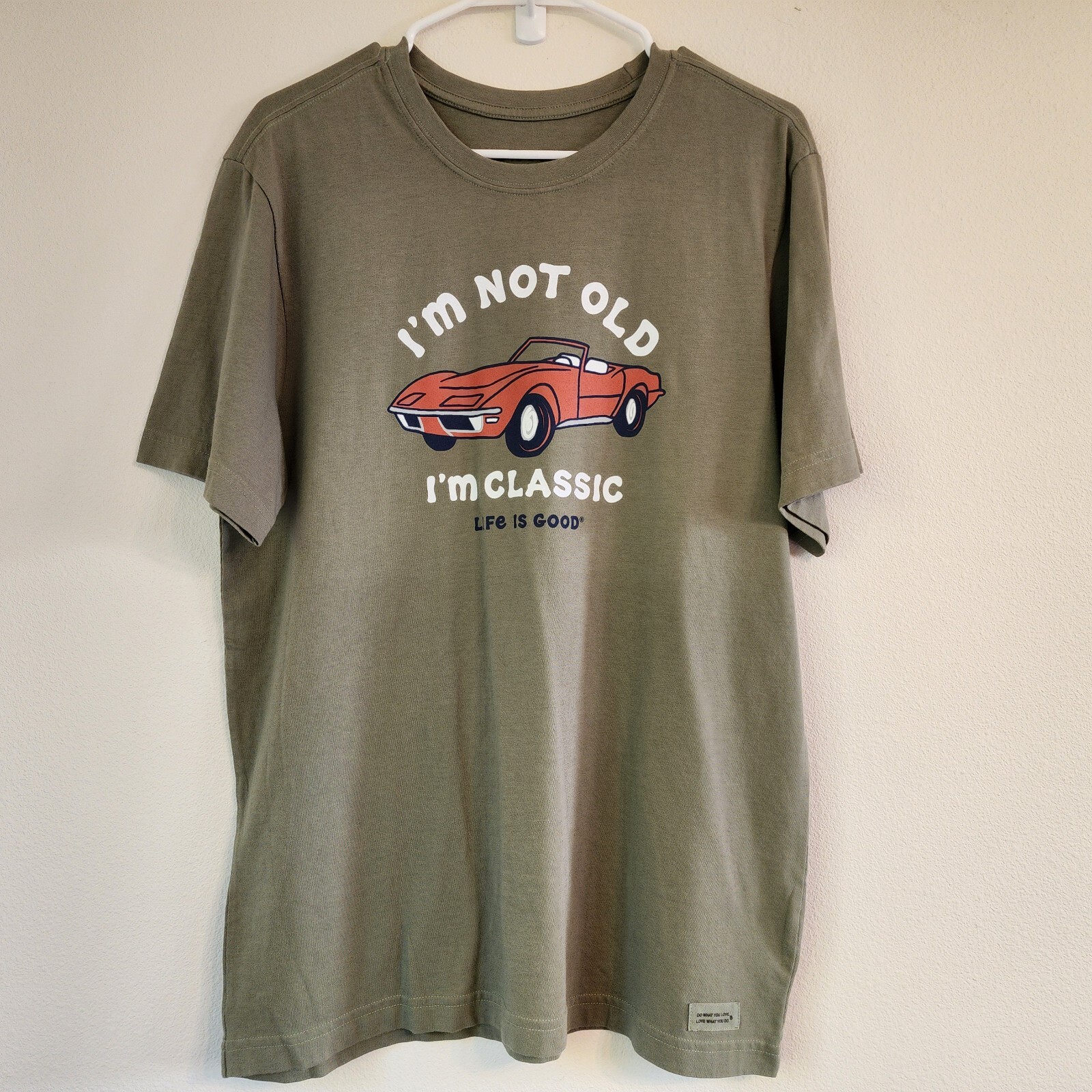 Life Is Good Men T-Shirt Iam Not Old I'm Classic Green Sz M 100percent Cotton
