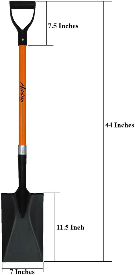 2 PK 44" Long Handle Spade with D Handle Grip - Premium Quality Orange Shovel - Image 4 of 4