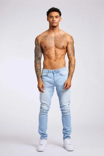 Neu Herren Jeans Slim Fit Skinny Stretch Denim Hose Baumwollhose Einfarbig - Bild 10 von 29