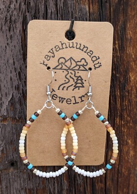 Native American Fine Jewelry beaded earrings quality handmade w 8/0 seed beads