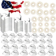 10-90PC Acrylic Clear Display Stand Sphere Holder For Crystal Ball Base Wood Lot