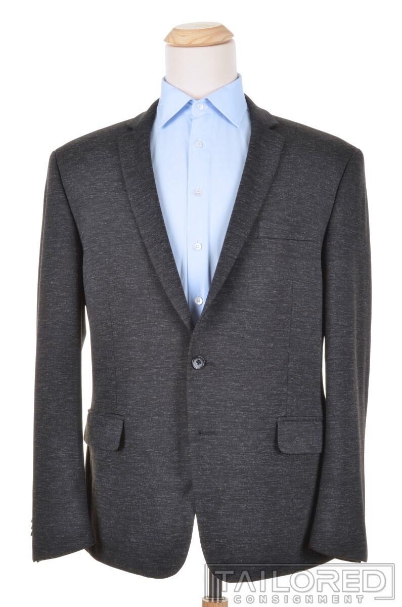 JOHN VARVATOS USA Solid Gray Polyester Jersey Bla… - image 2