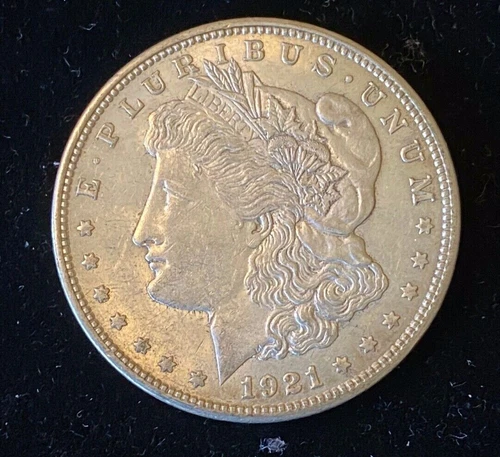 1921 $1 MORGAN SILVER DOLLAR - AU-UNCIRCULATED CONDITION, RANDOM MINT