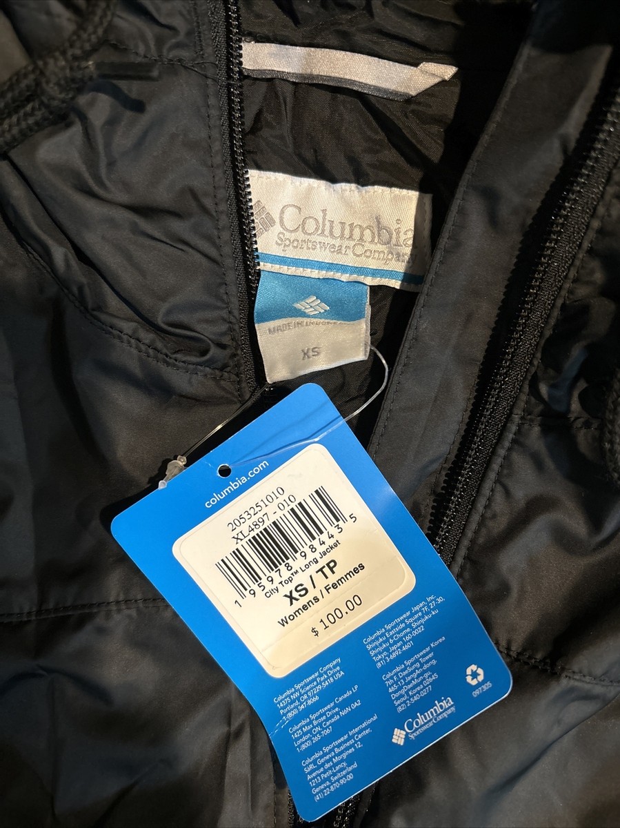 トップス a Women's Columbia MRSP $100 XS Extra Small Black Rain City Top Long