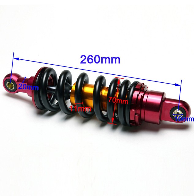 260mm 10.2" Rear Back Shock Absorber Suspension Spring Red for Pit Dirt