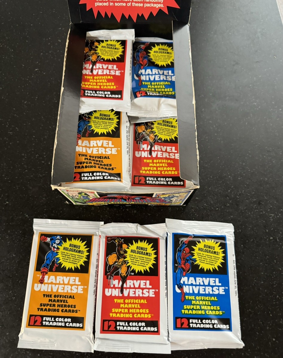 marvel impel 1990 booster box Universe Series 1 Case (20 Box) Baseball Card Exchange Skybox presents the Marvel Masterpieces XL Trading Card Box 1990 Impel Marvel Universe Marvel