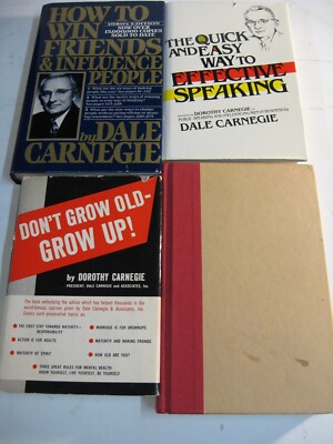 4 Carnegie Books  How to Win Friends / Effective Speaking / Worrying / Grow Up!
