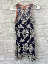Taylor & Sage Blue Lace Dress Size Small Floral Dress Sleeveless Semi Sheer