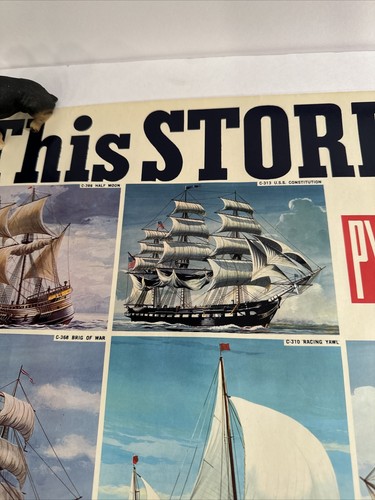 Vintage 1966 Pyro Blockade Runner Ships Boats Model Kit Store Poster Ad 18”x35” - Picture 2 of 10