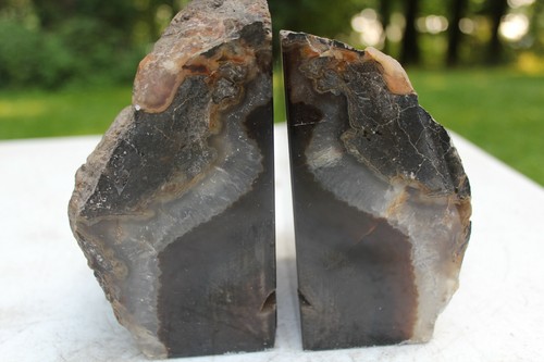 Very Large Very Beautiful Excellent Natural Agate Quartz Geode Bookends - Picture 3 of 4