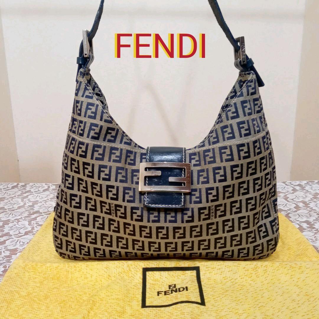 FENDI Mamma Bucket Tote Shoulder Bag in Navy Pre-Owned