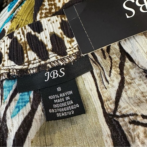 JBS Tube Maxi Dress Multi Color 18 NWT Animal Print Floral Rayon - Picture 7 of 8