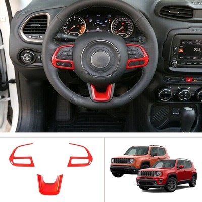 For Jeep Renegade 2015-2020 Red Steering Wheel Height Adjustment Trim ABS 1PCS
