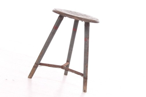 1x alter Bemeta Hocker Art Deco Werkstatthocker Vintage Bauhaus Design Chair - Bild 1 von 10