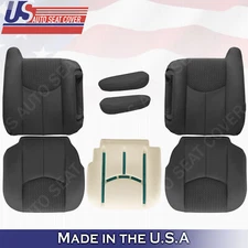 2003 2004 2005 2006 Chevy Avalanche Driver Passenger Leather/Cloth Cover Graphte