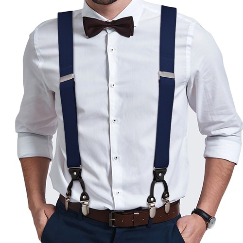 Buyless Fashion 2 Pack Suspender Men - 48" Adjustable Straps 1 1/4" - X Shape - Picture 42 of 90