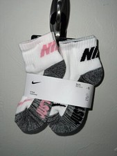 Nike Little Kids Cushioned Ankle Socks 6 Pack White/Pink/Grey/Black