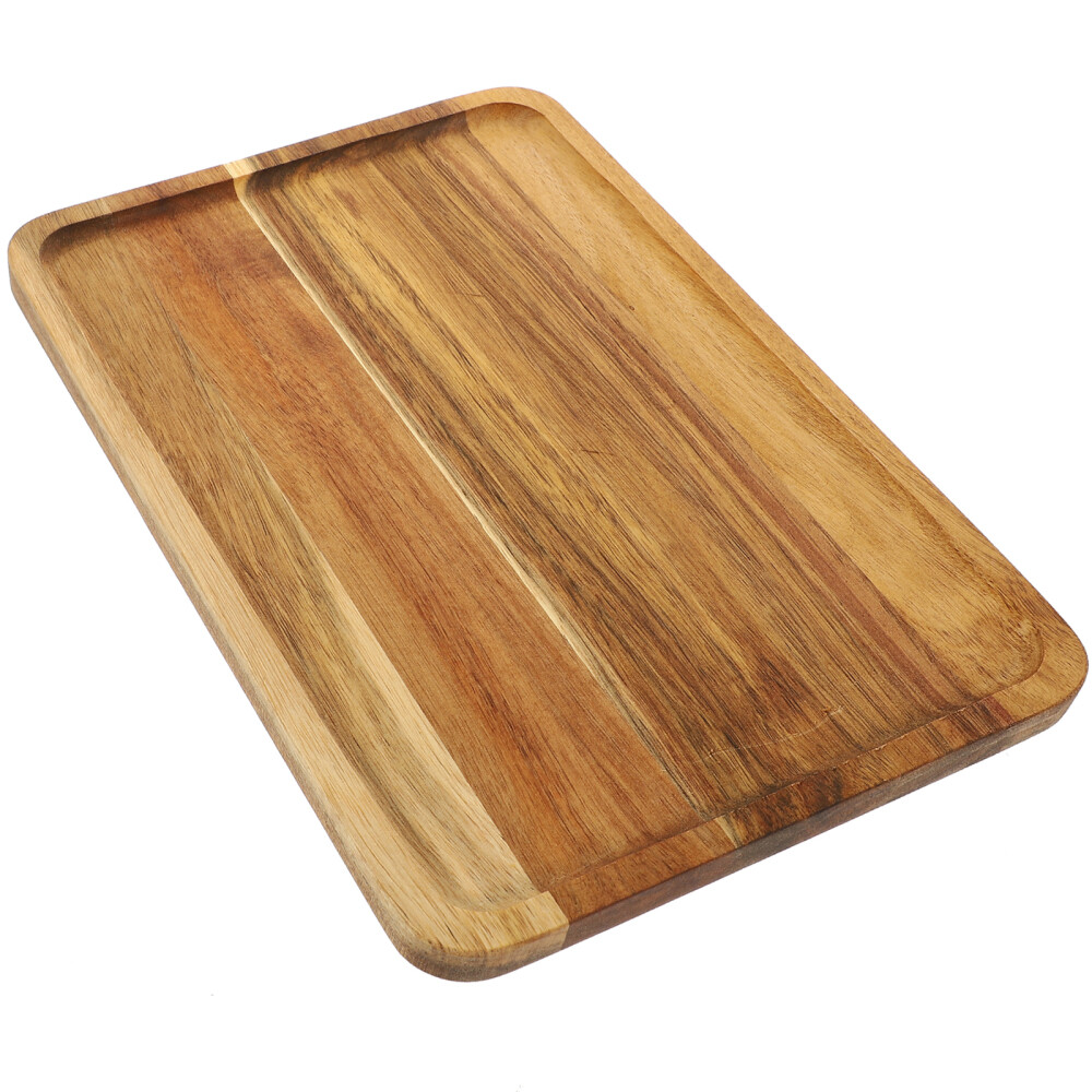 Solid Wood Dessert Plate Tray for Fruit Snacks Bread Display