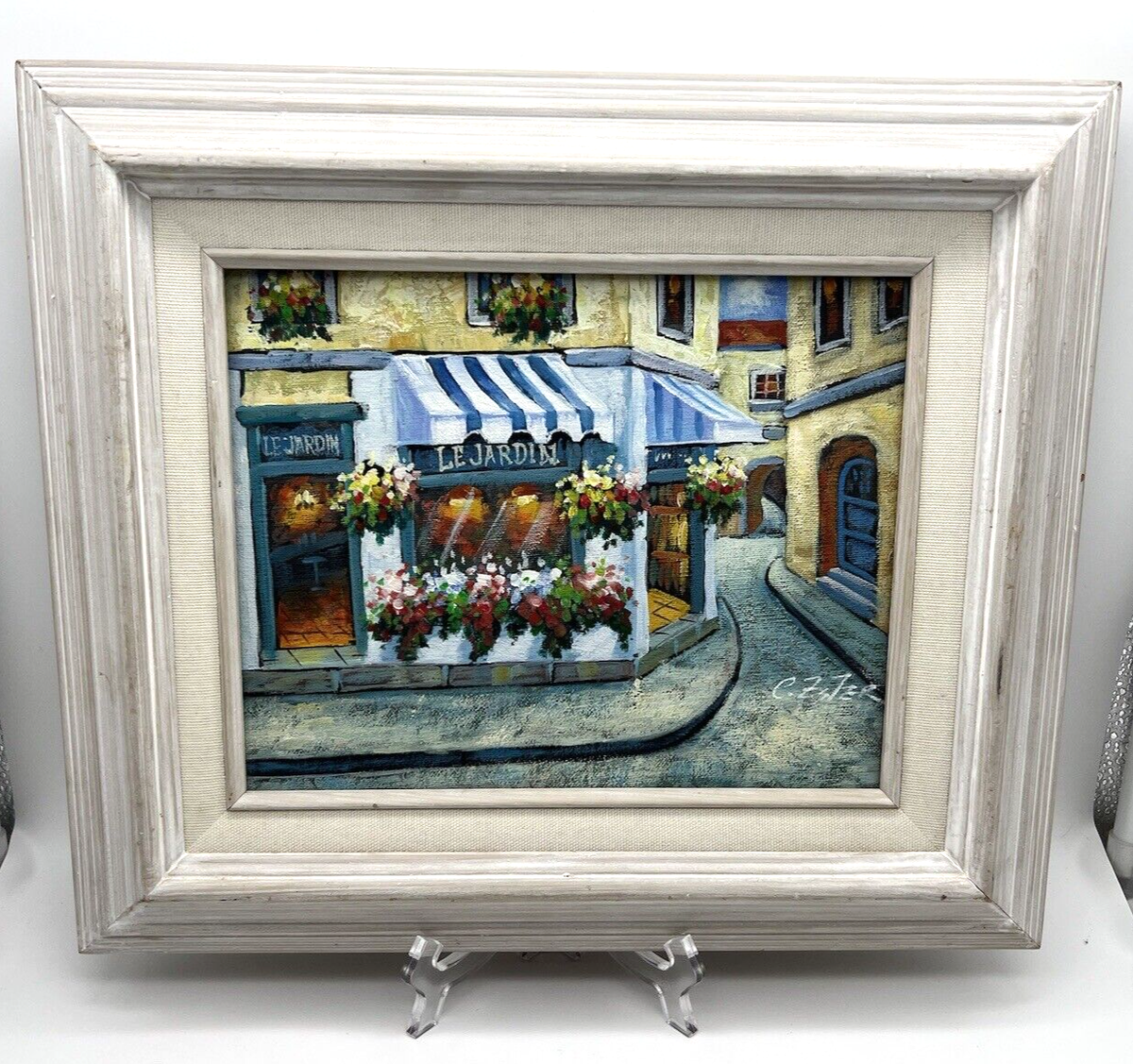 Jean Beraud、Scene de Bistro、希少画集より、新品額装付 Original Acrylic on Canvas Framed Painting by C Ester - Bistro