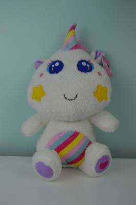 Hugfun Unicorn Plush Stuffed Animal White Pink Yellow Blue Rainbow Stripe Star | eBay